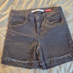 Celebrity Pink 'The Sugar' black denim shorts with raw edge cuff Size 0